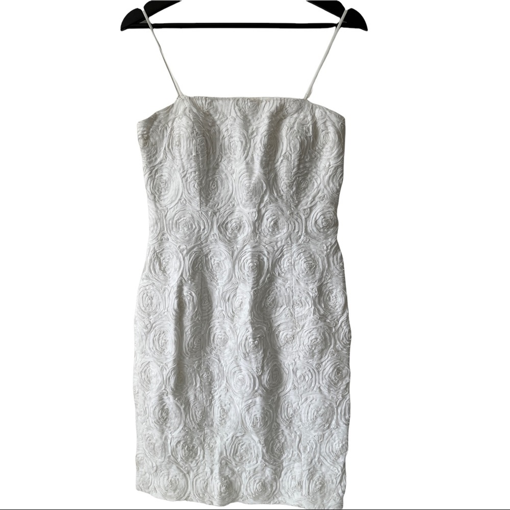 CALVIN KLEIN Women’s White Rose Cotton Tank Dress Size 4 Removable Straps